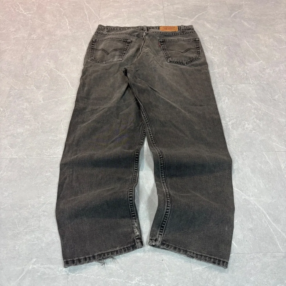 Vintage Levis 550 Relaxed Fit Jeans Mens 36x32‎ Faded Black Made in USA Denim